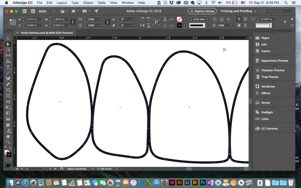 Figure 17 - Duet Pro on iPad Pro 12.9 inch  used as drawing tablet to trace smile contours from different sources.